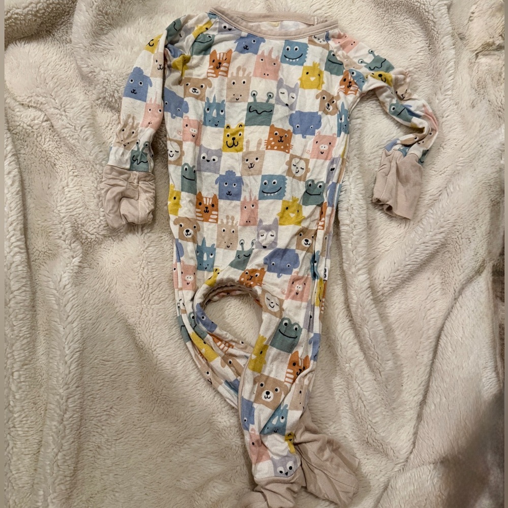 Little Sleepies Cresent Multicolor Animal Print Footie